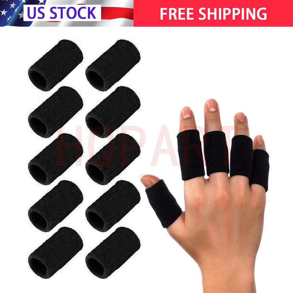 10 Pcs Elastic Finger Compression Sleeves Support Thumb Brace Protectors