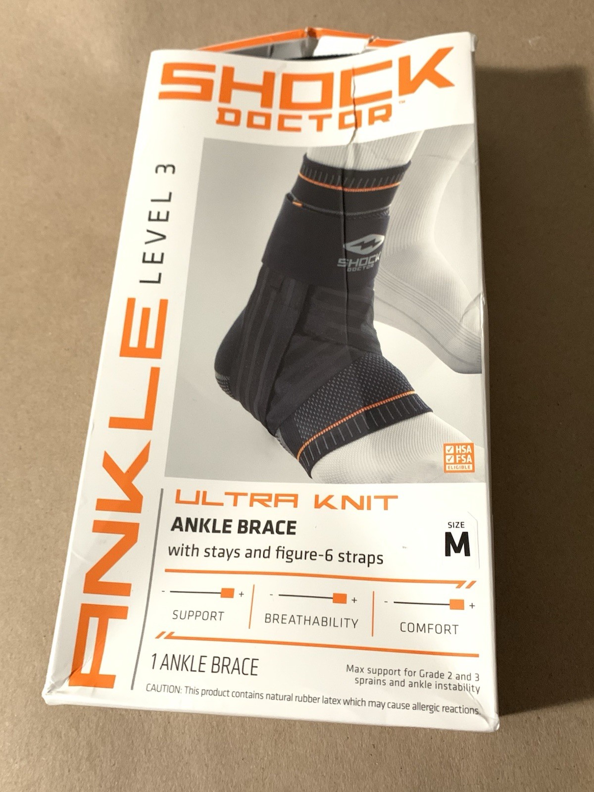 Shock Doctor Ultra Knit Level 3 Ankle Brace BLACK ADULT Medium NEW $57