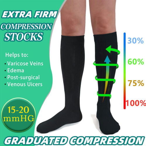 (3 Pairs) Compression Socks 10-15 mmHg Graduated Support Mens Womens S/M~L/XL…