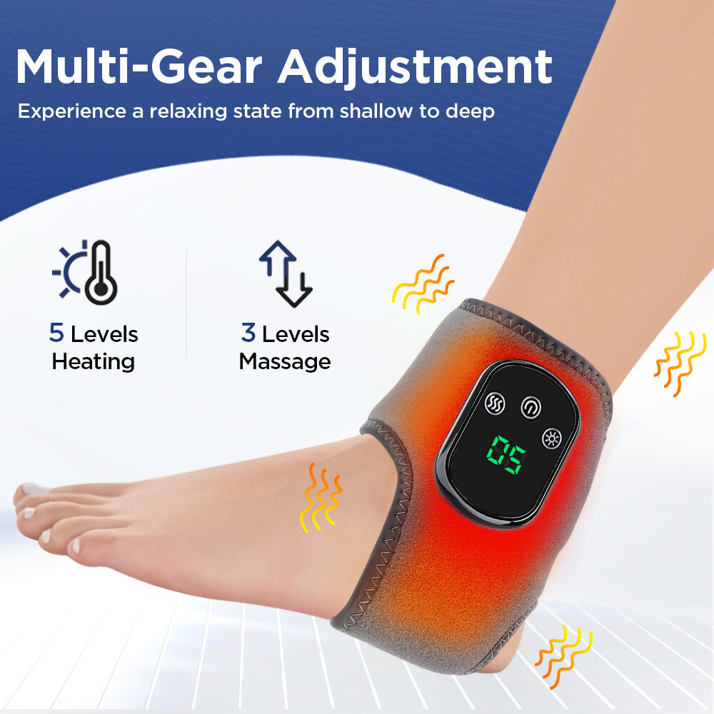 Electric Heating&Vibration Massager for Ankle&Wrist USB Rechargeable Pain Relief