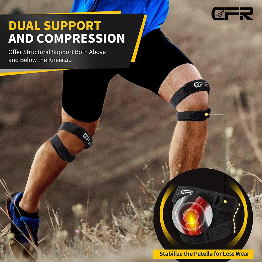 CFR Double Patella Knee Brace Adjustable Knee Support Sports Guard Compression