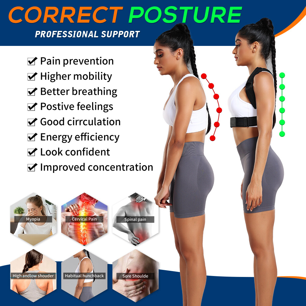 Back Brace Posture Corrector Shoulder Straightener Belt Pain Relief Fortemotus