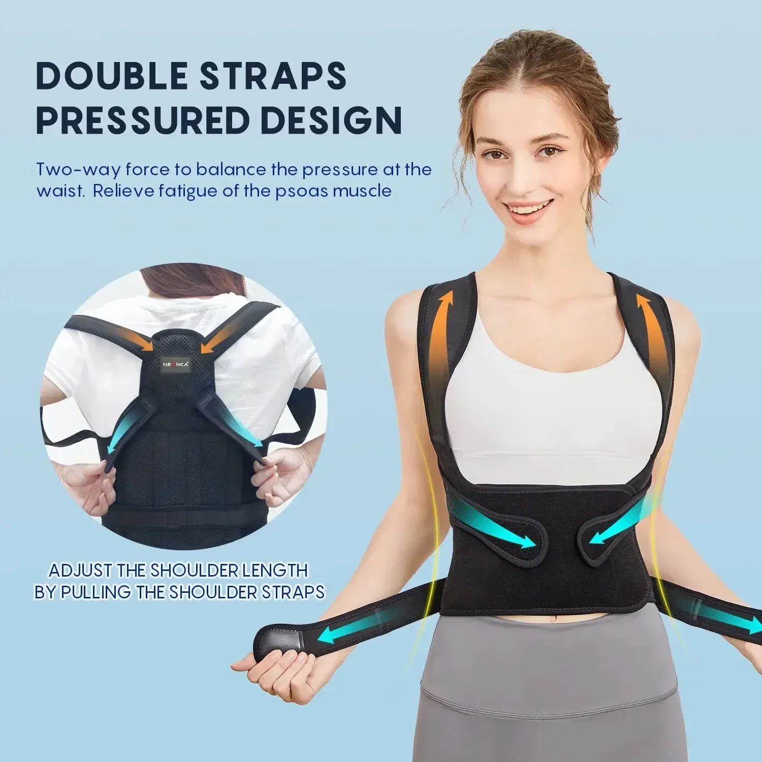 Posture Corrector Back Orthopedic Straps for Men and Women Fully Adjustable Spin