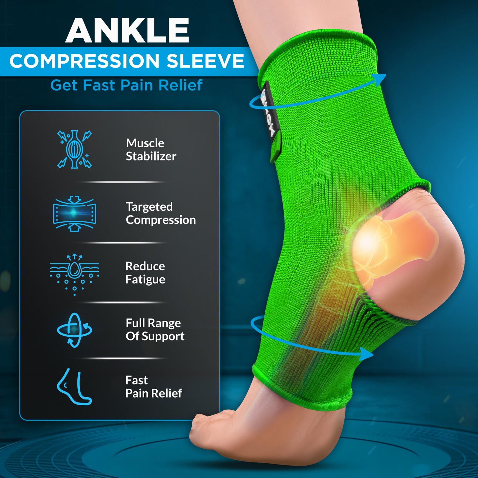 Ankle Brace Compression Sleeve for Men and Women – Breathable Neoprene Lightw…