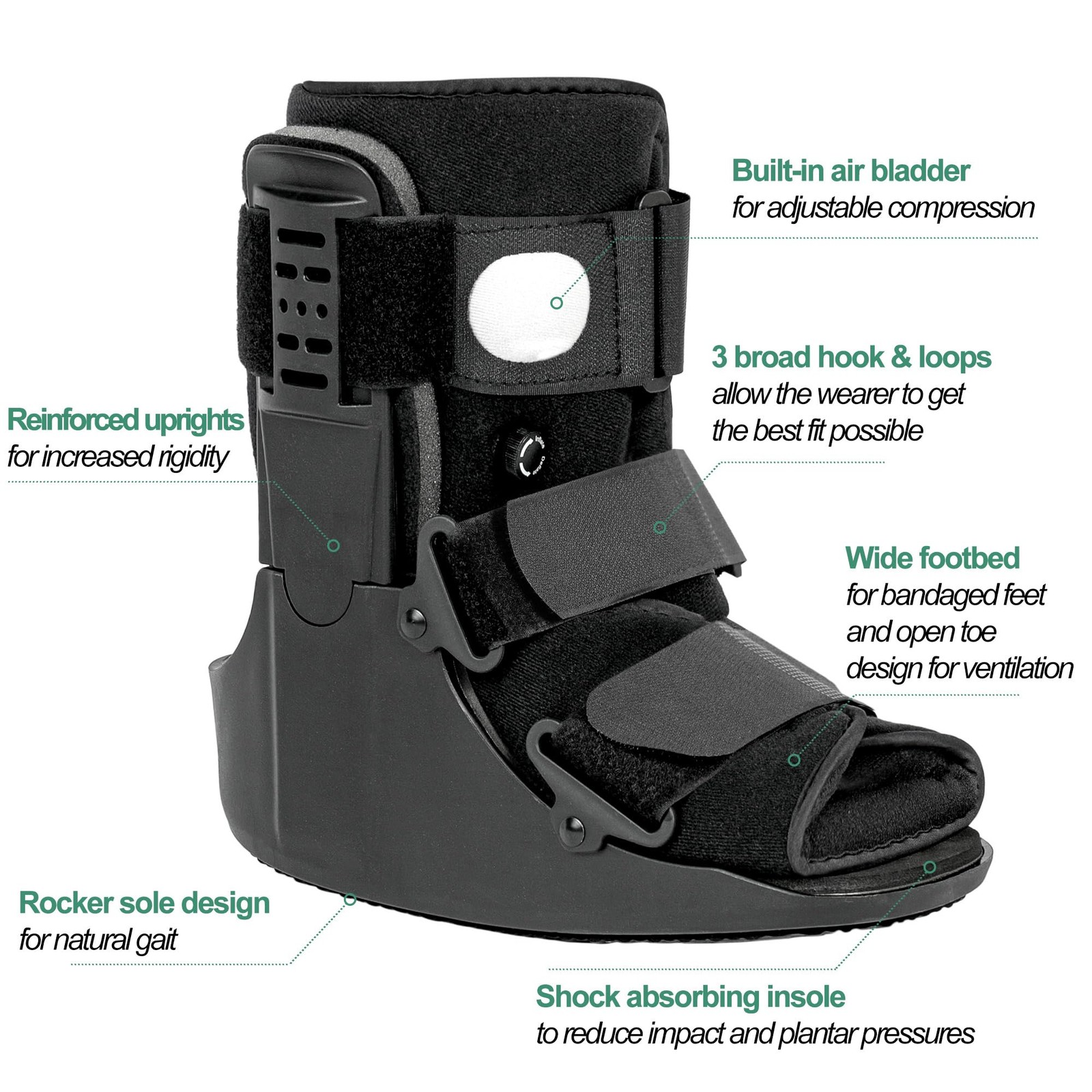 Air Walker Boot, Fracture Boot Short Walking Protection Fits Left or Right Fo…