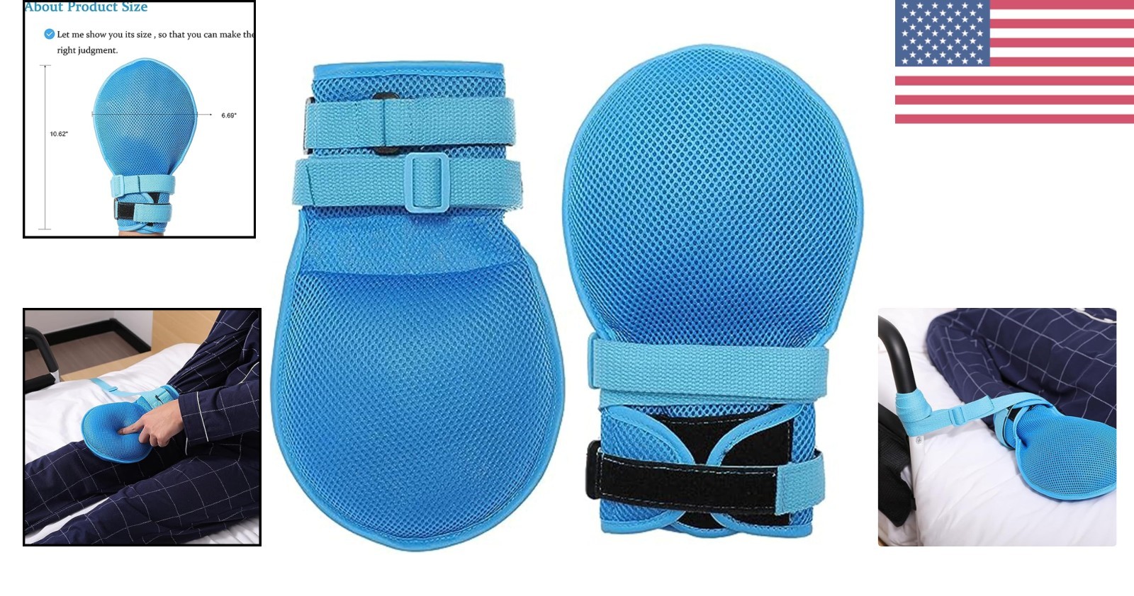 Ambidextrous Control Mitts 2PC – Self-Harm Prevention Gloves for Dementia Care