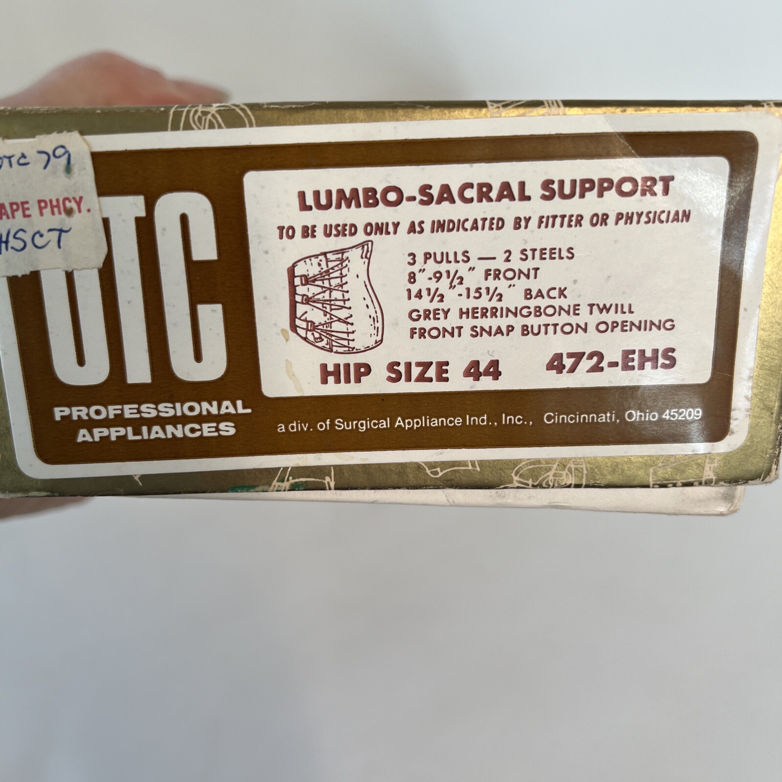 Vintage Lumbo Sacral Support With Box