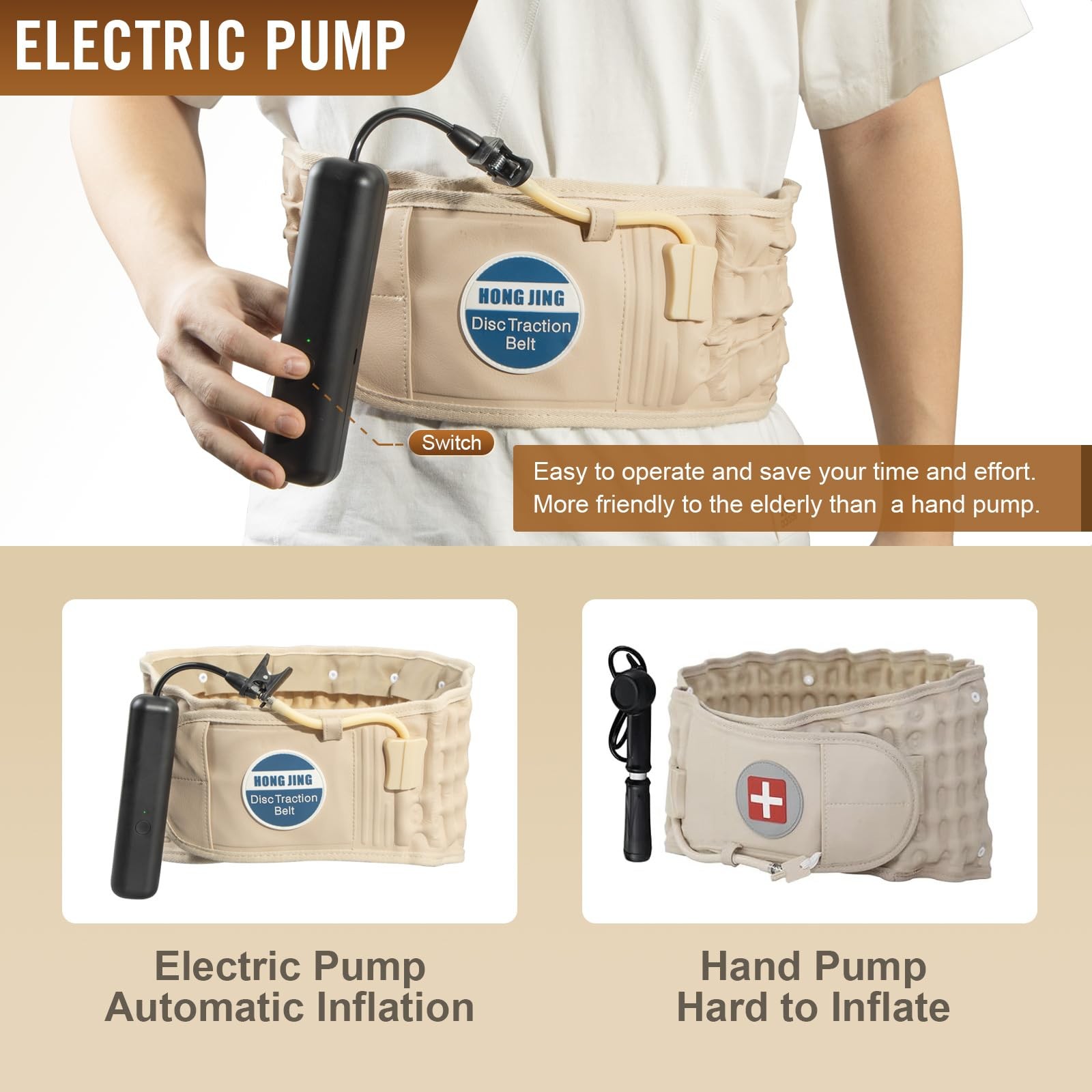 Electric Pump Decompression Belt for Lower Back Pain Relief, Inflatable Back …
