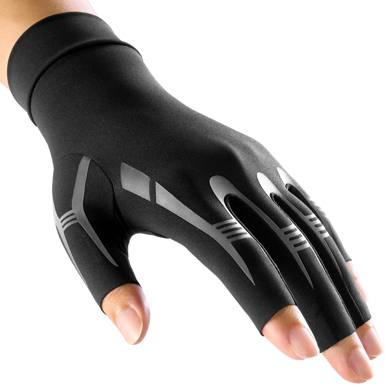 FREETOO Hand Compression Gloves for Swelling, XS-pair, Matte Black