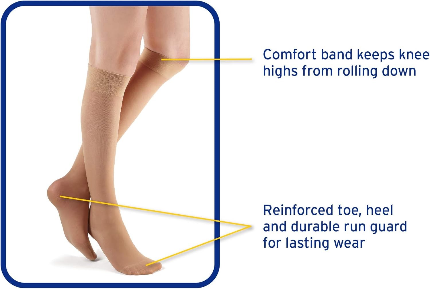 Futuro Ultra Sheer Knee Highs Women Nude Medium Pack of 3