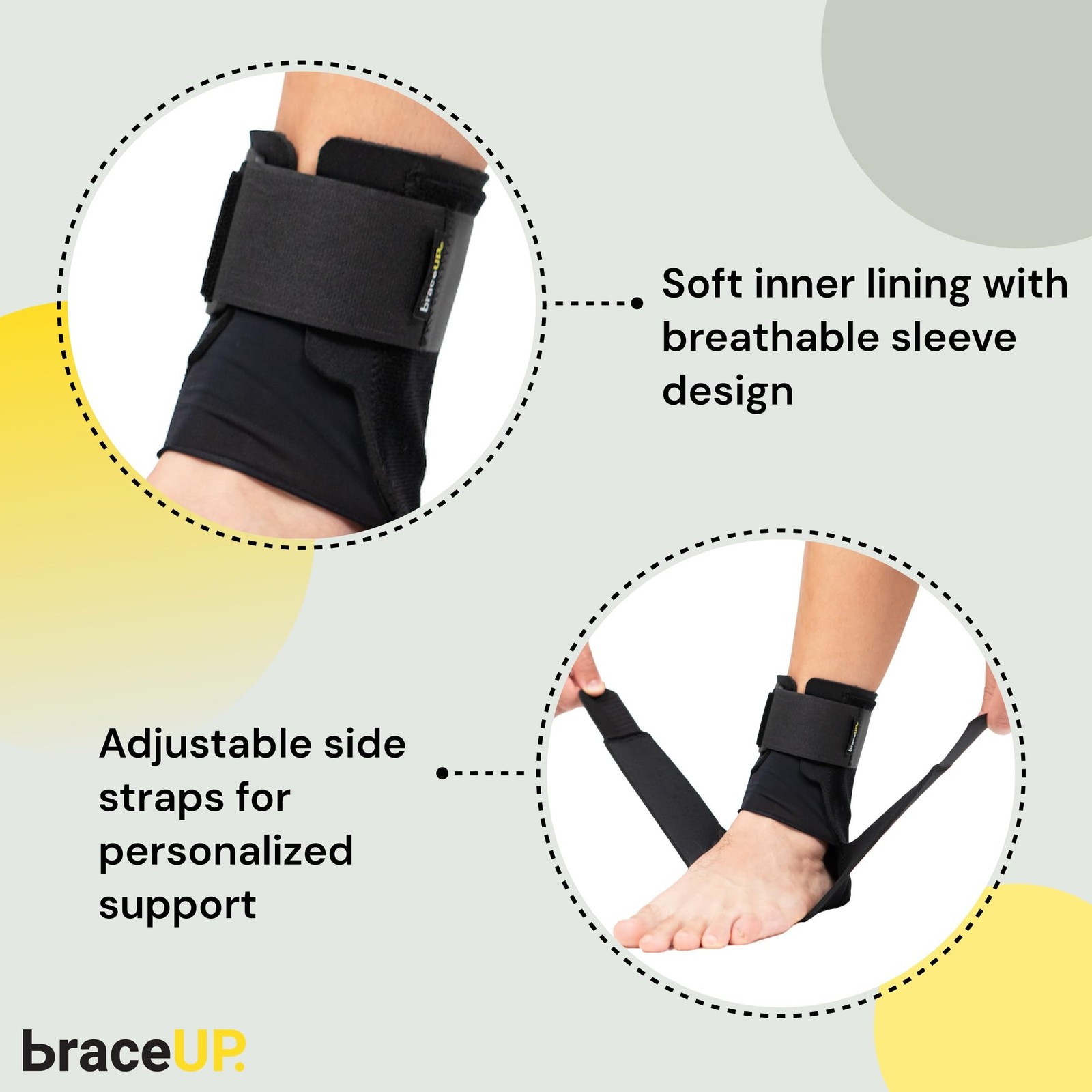 BraceUP Ankle Brace – Relieve Pain, Enhance Stability for Foot Pain, Sprained…