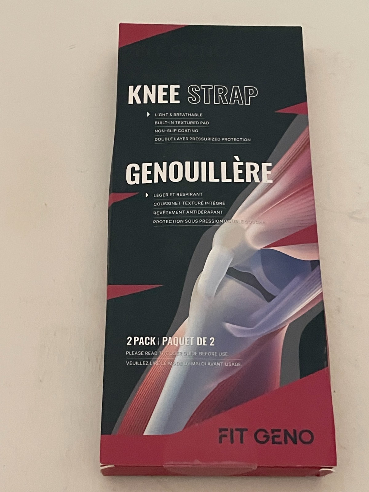 Fit Geno Knee Strap Orange Color 2 Packs Support Patellar Tendon 1 Size Fits All