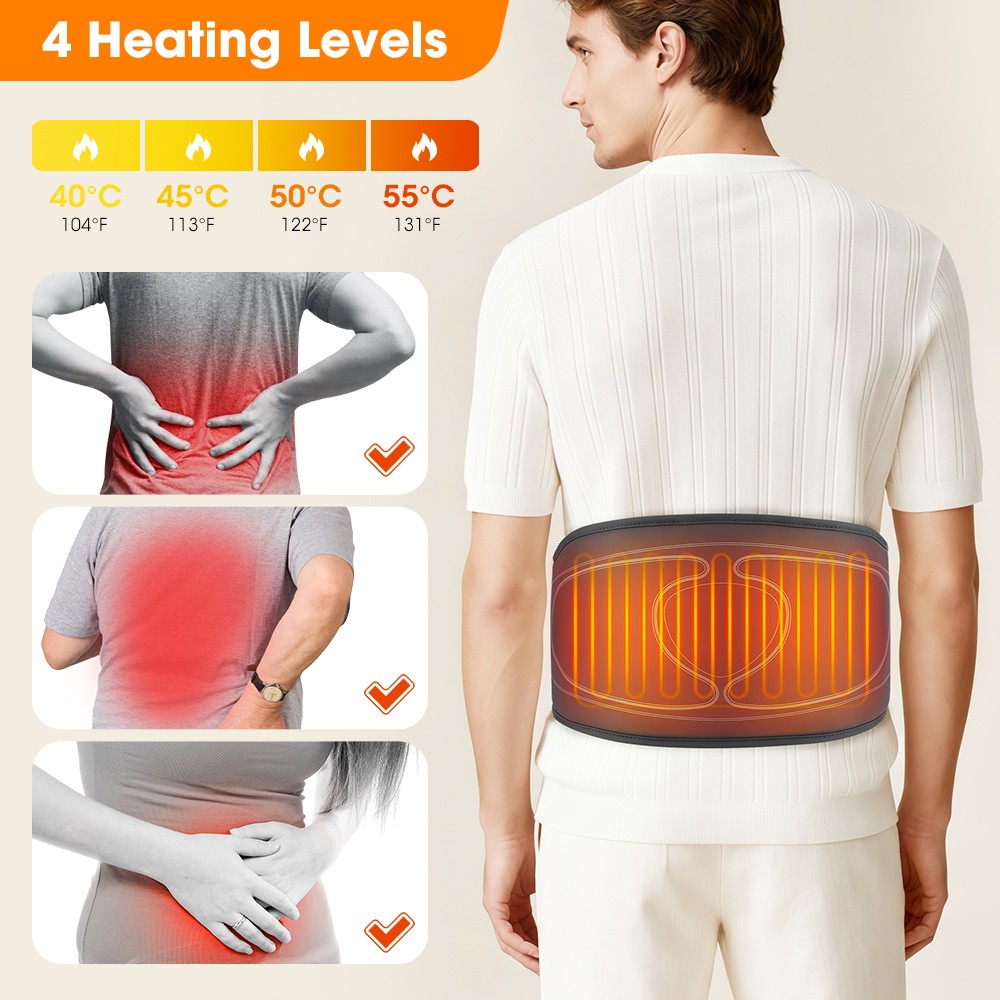 Airbag Heating Massage Decompression Belt Lumbar for Back Pain Relief 3 Modes