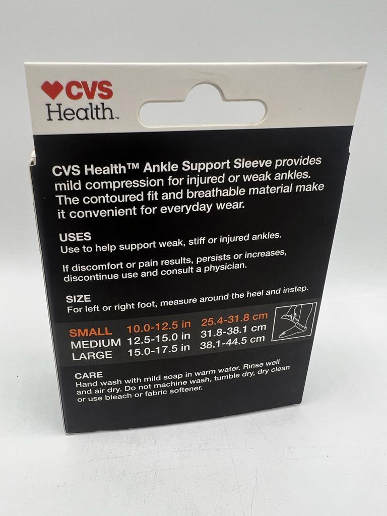 CVS Health Ankle Support Sleeve Mild Compression – Small – NEW