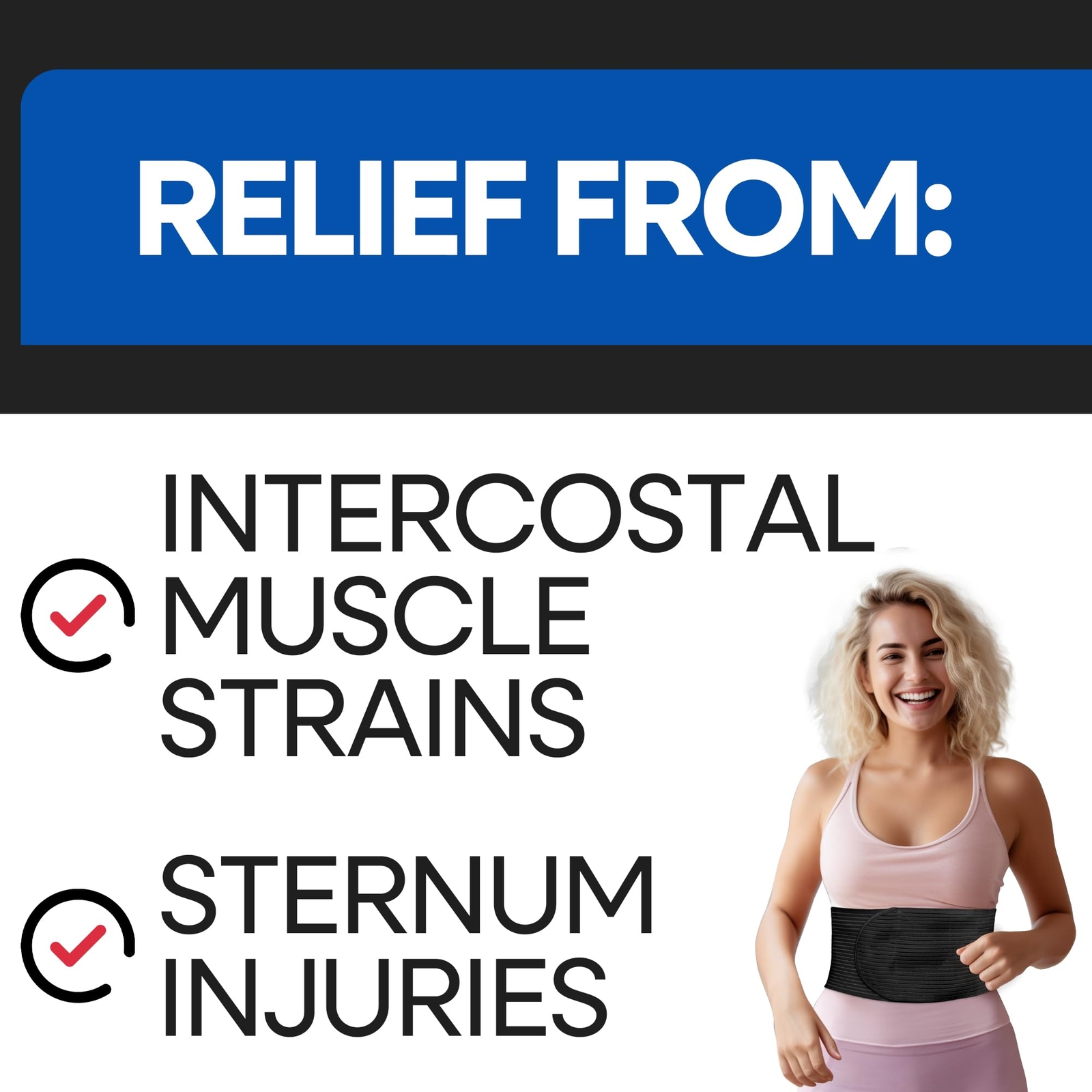 Rib Brace Chest Binder | Rib Belt to Reduce Rib Cage Pain | Chest Compression…