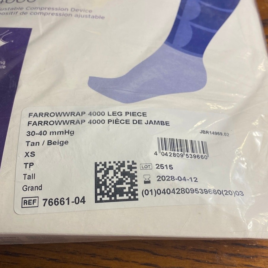 JOBST Farrow Wrap 4000, Extra Small TALL, Tan/Beige 30-40 mmHg 76661-04 NIP Knee