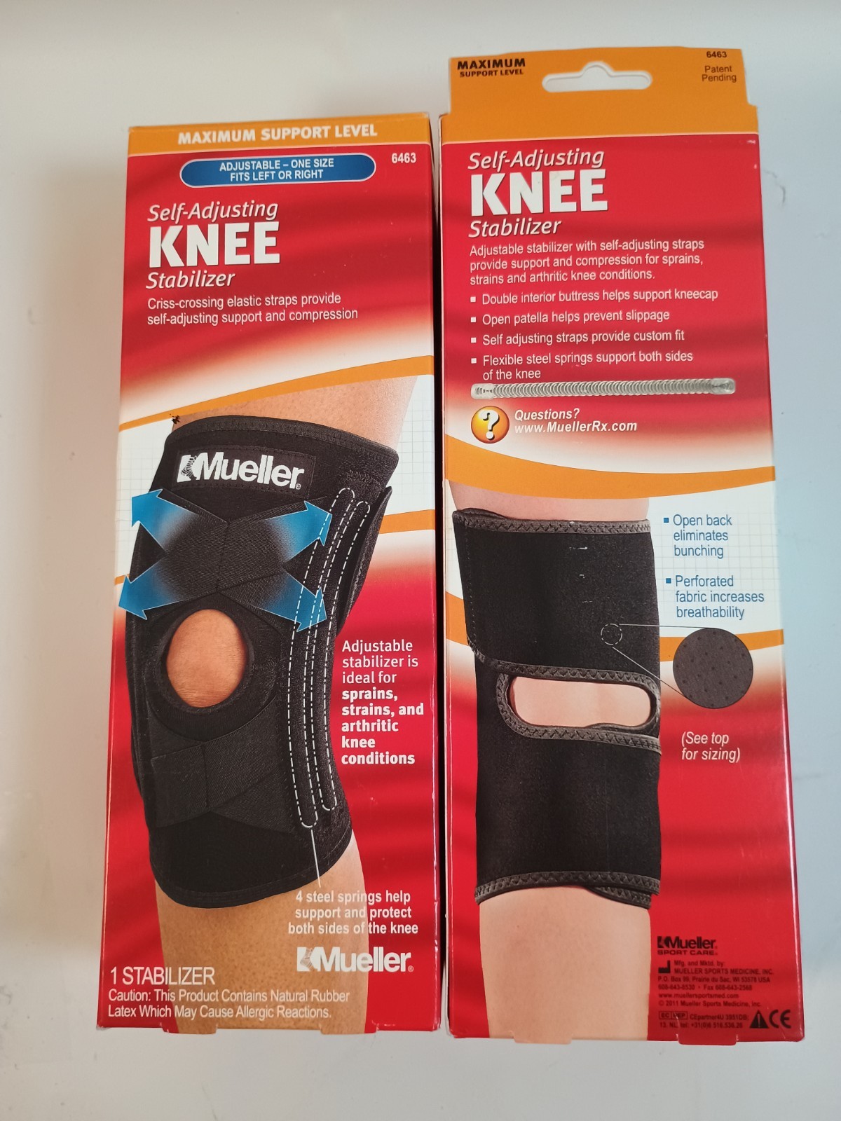 *NEW *Mueller Self Adjusting Knee Stabilizer *Black *One Size Max Support #6463