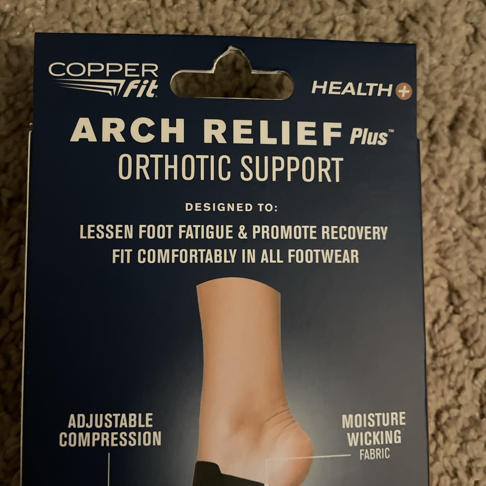 1 Copper Fit Health Unisex Arch Relief Plus Built-In Orthotic Support Black
