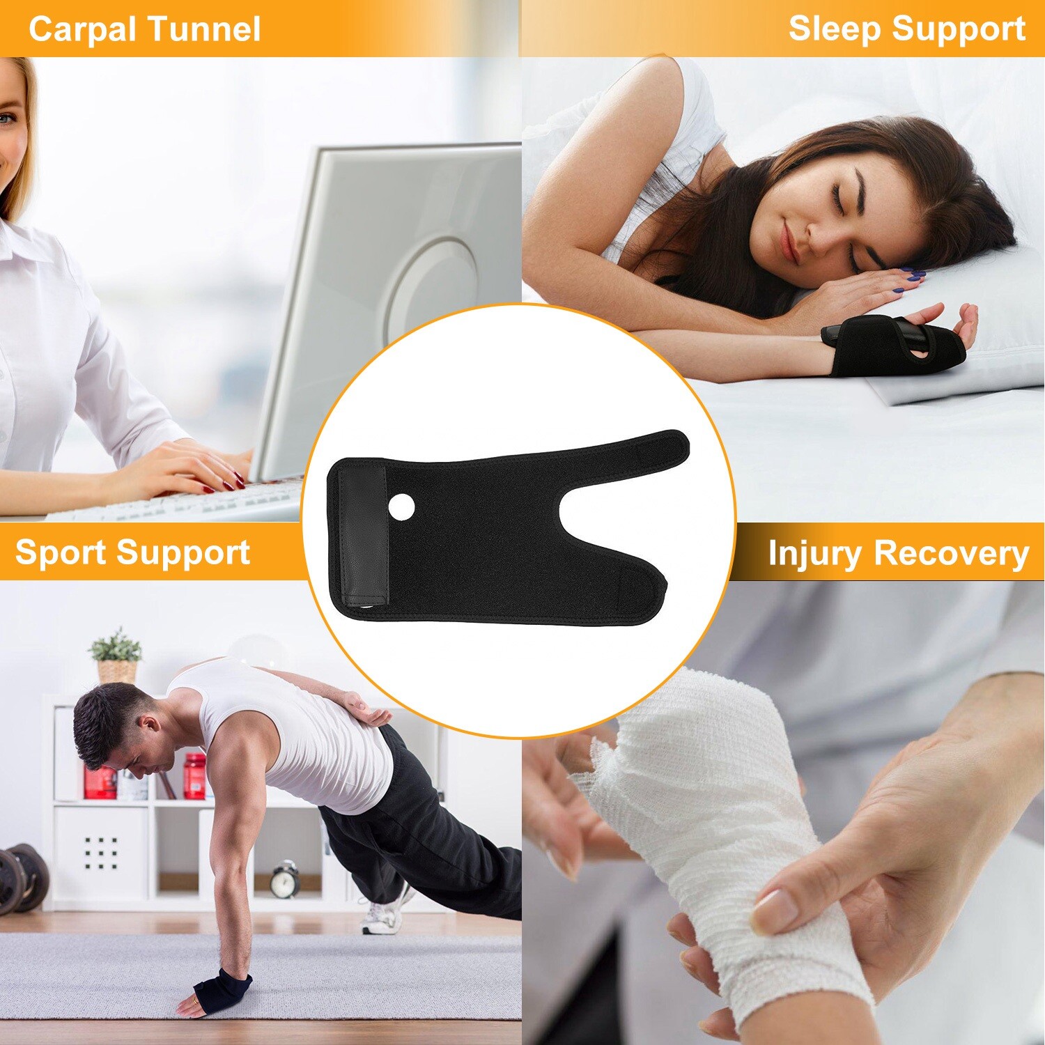 Right/Left Wrist Hand Brace Support Carpal Tunnel Sprain Arthritis Gym Sports
