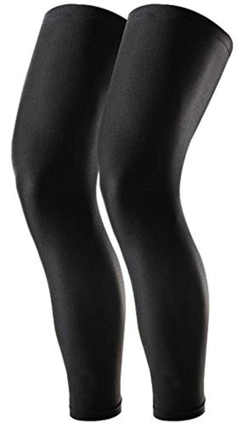 Compression Leg Sleeves – Full Leg Sleeves for Men, Women & Youth X-Large Black