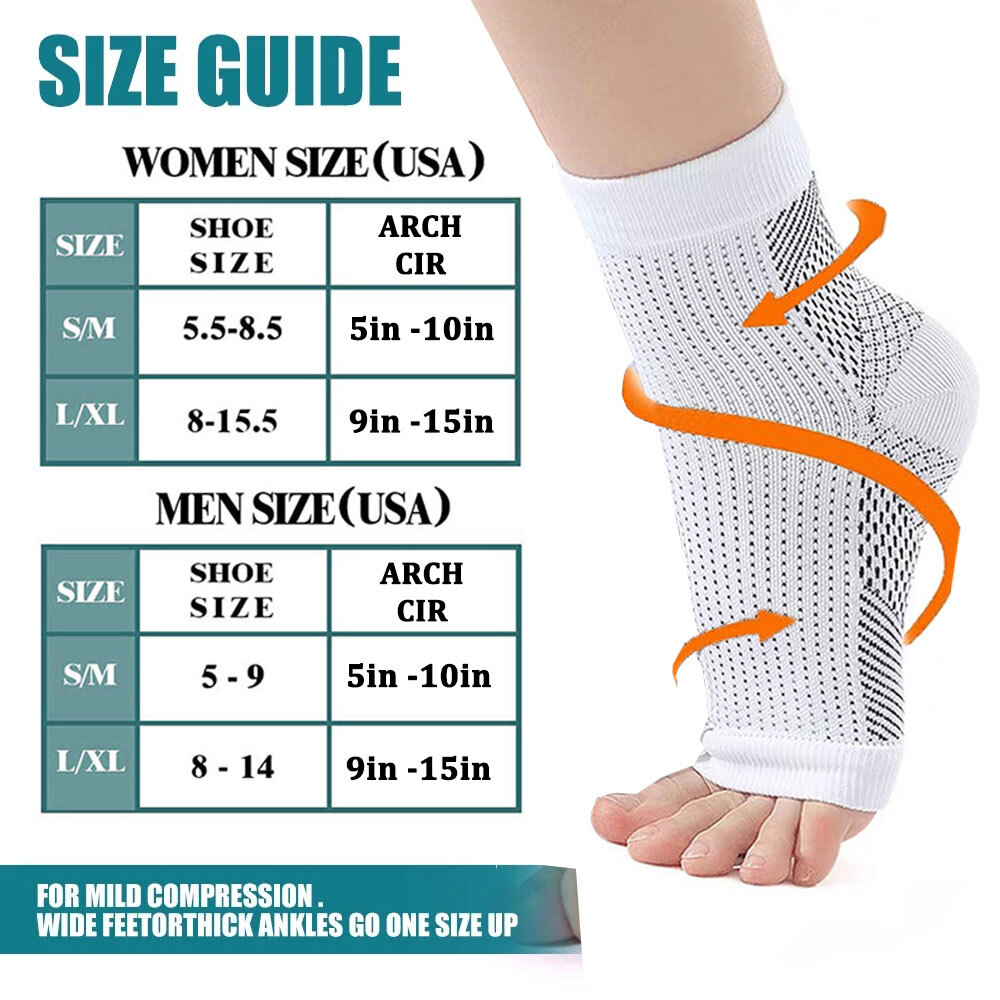 3 Pairs Foot & Ankle Brace Socks for Sprained Ankle Compression Sleeve Foot