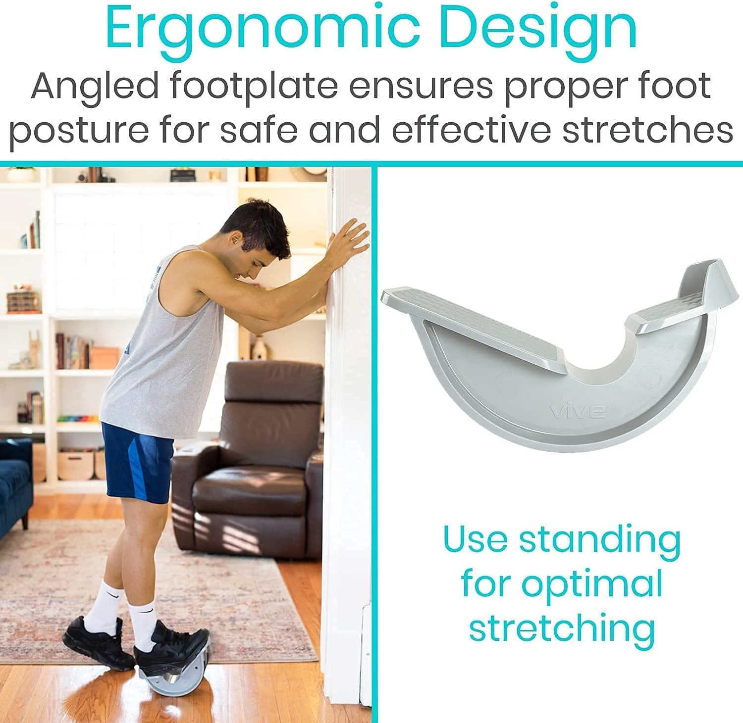 Vive Foot Rocker – Calf Stretcher for Achilles Tendinitis, Standard, Gray
