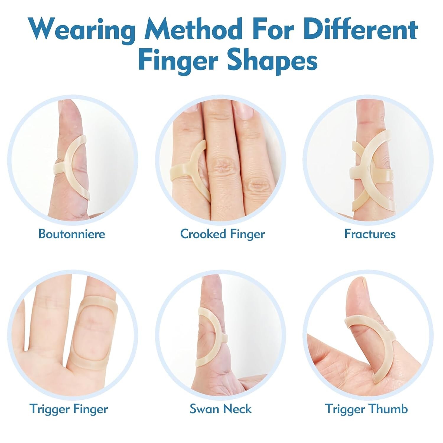7Pcs Oval Splint Trigger Finger & 5 Finger Sleeves Mallet Arthritis Size 4-10