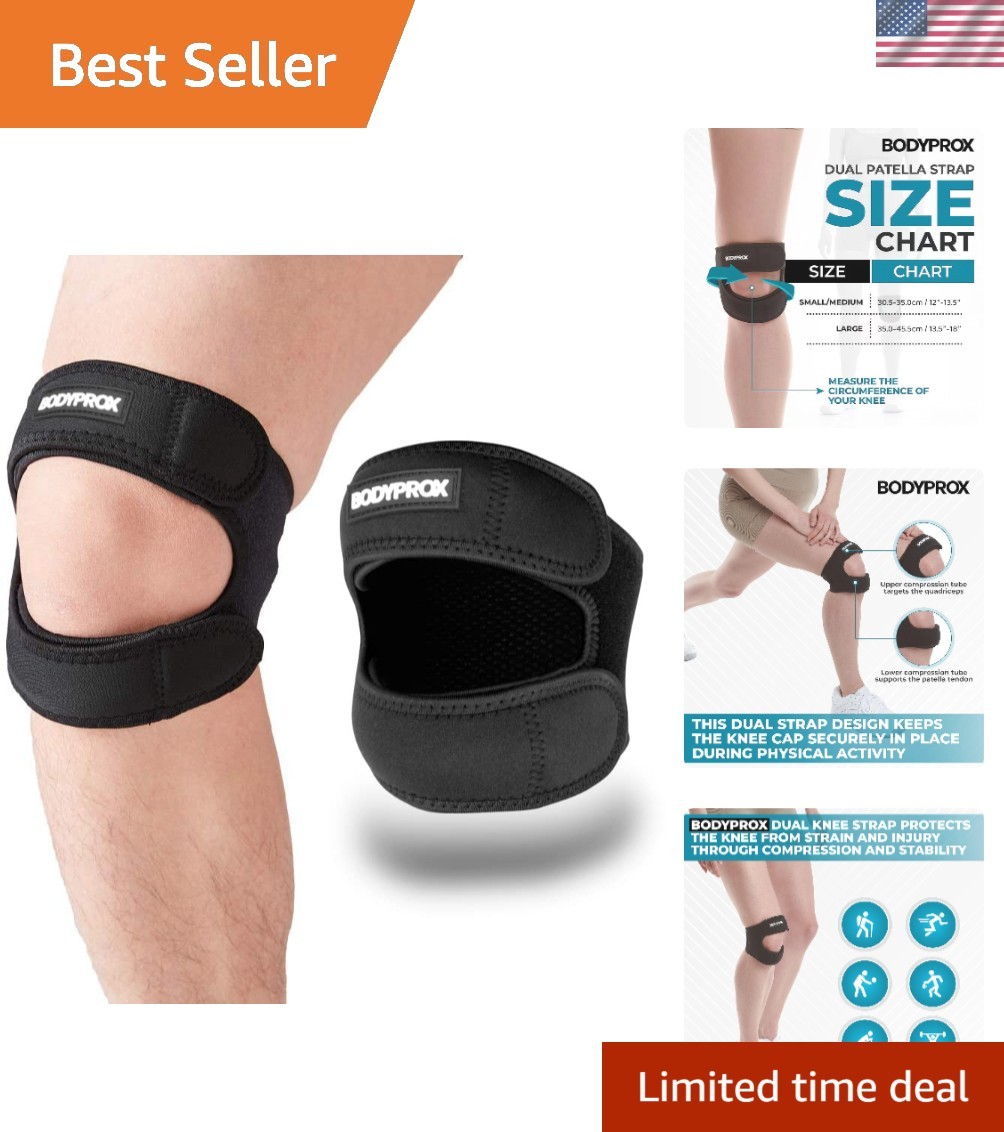 Large Adjustable Neoprene Knee Strap for Pain Relief in Running and Sports