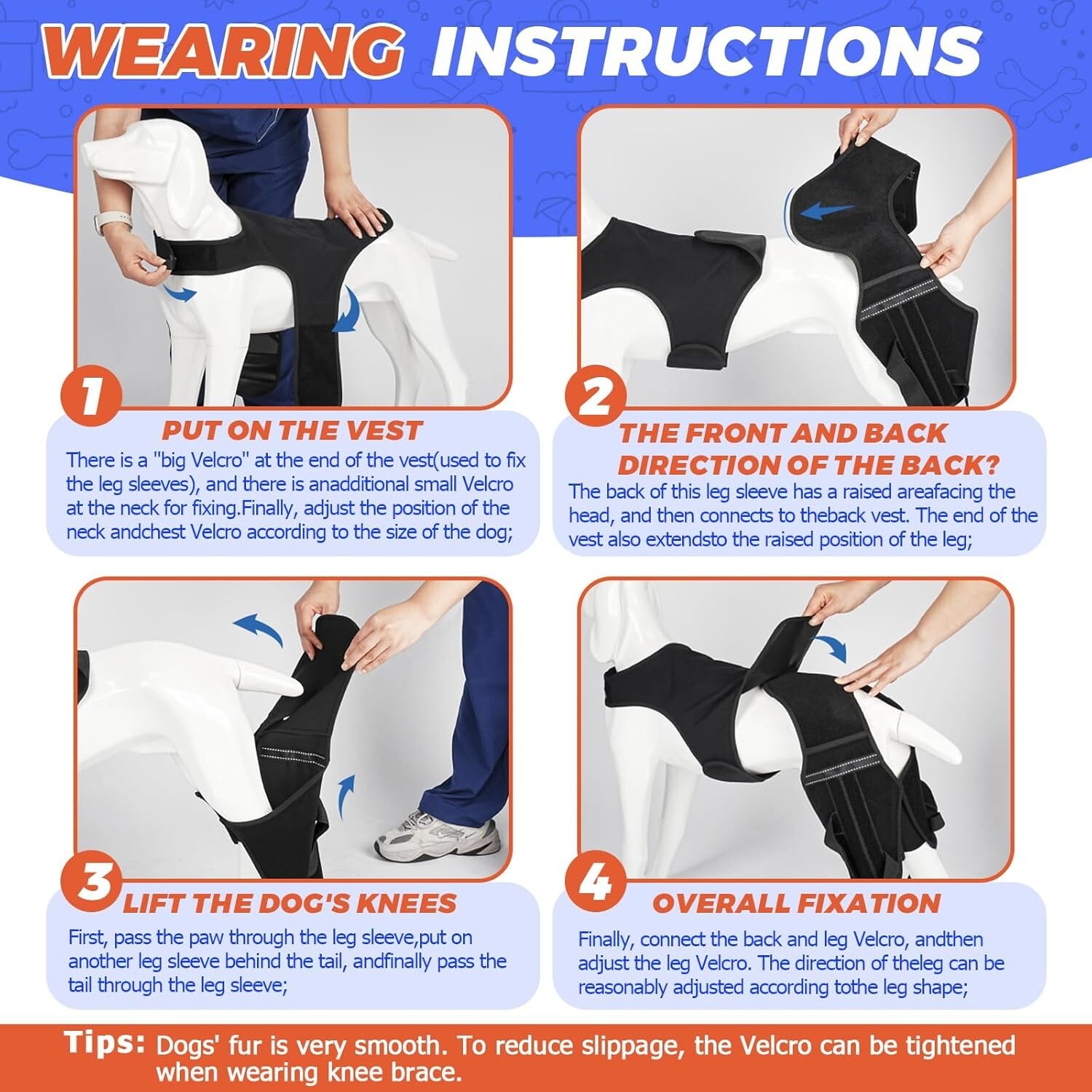 XXL Dog Knee Brace – Hind Leg ACL Support for Patella, Hip Dysplasia, Injuries