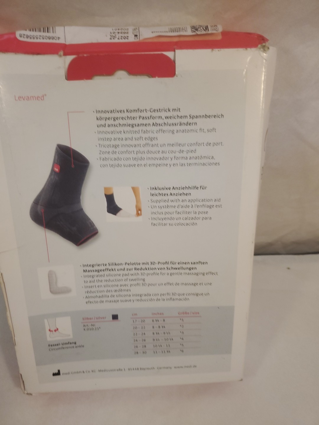 Ankle support Medi Levamed. Silver Size Iv