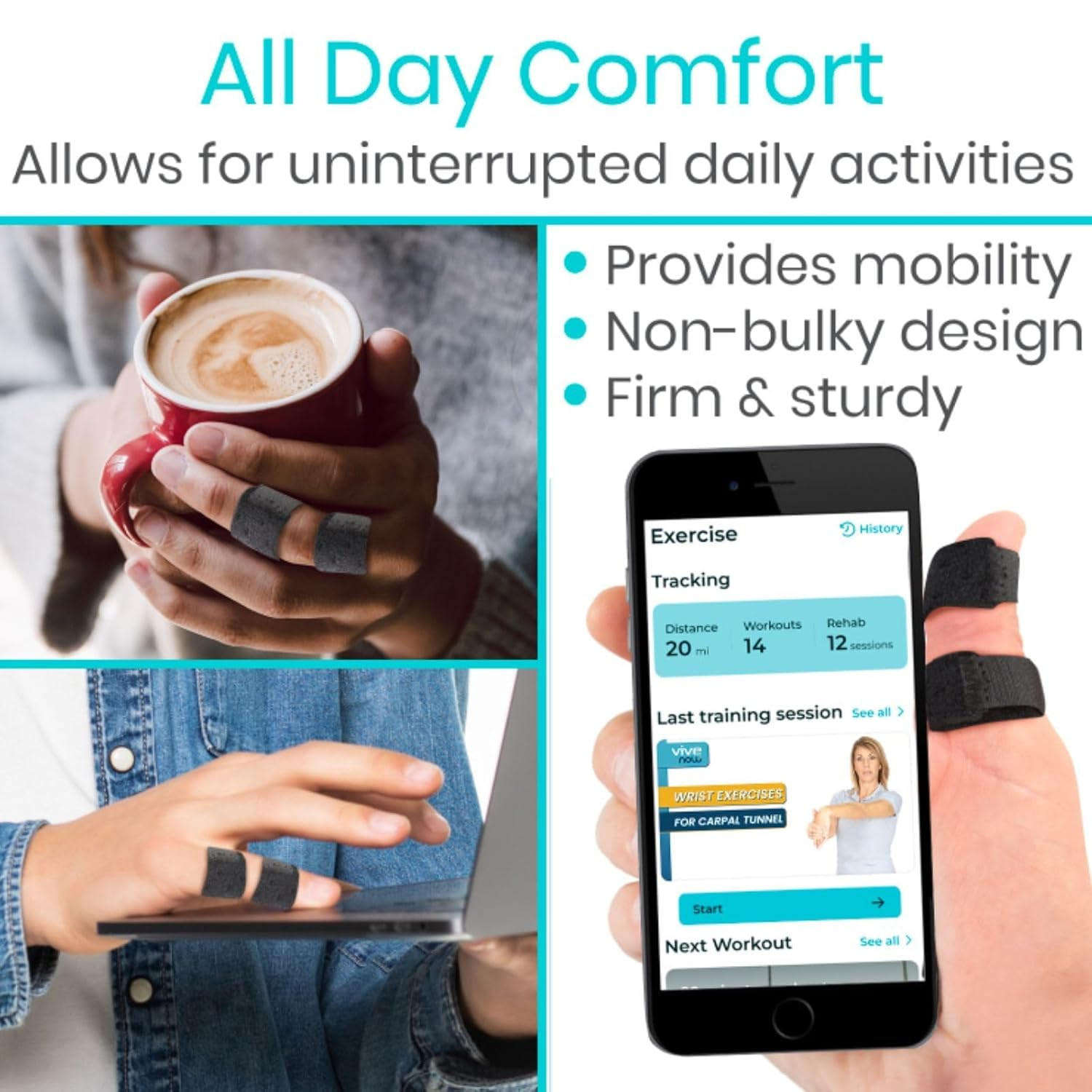 Vive Finger Splint (2 Pack) – Universal Finger Straightener – Broken and Trigger