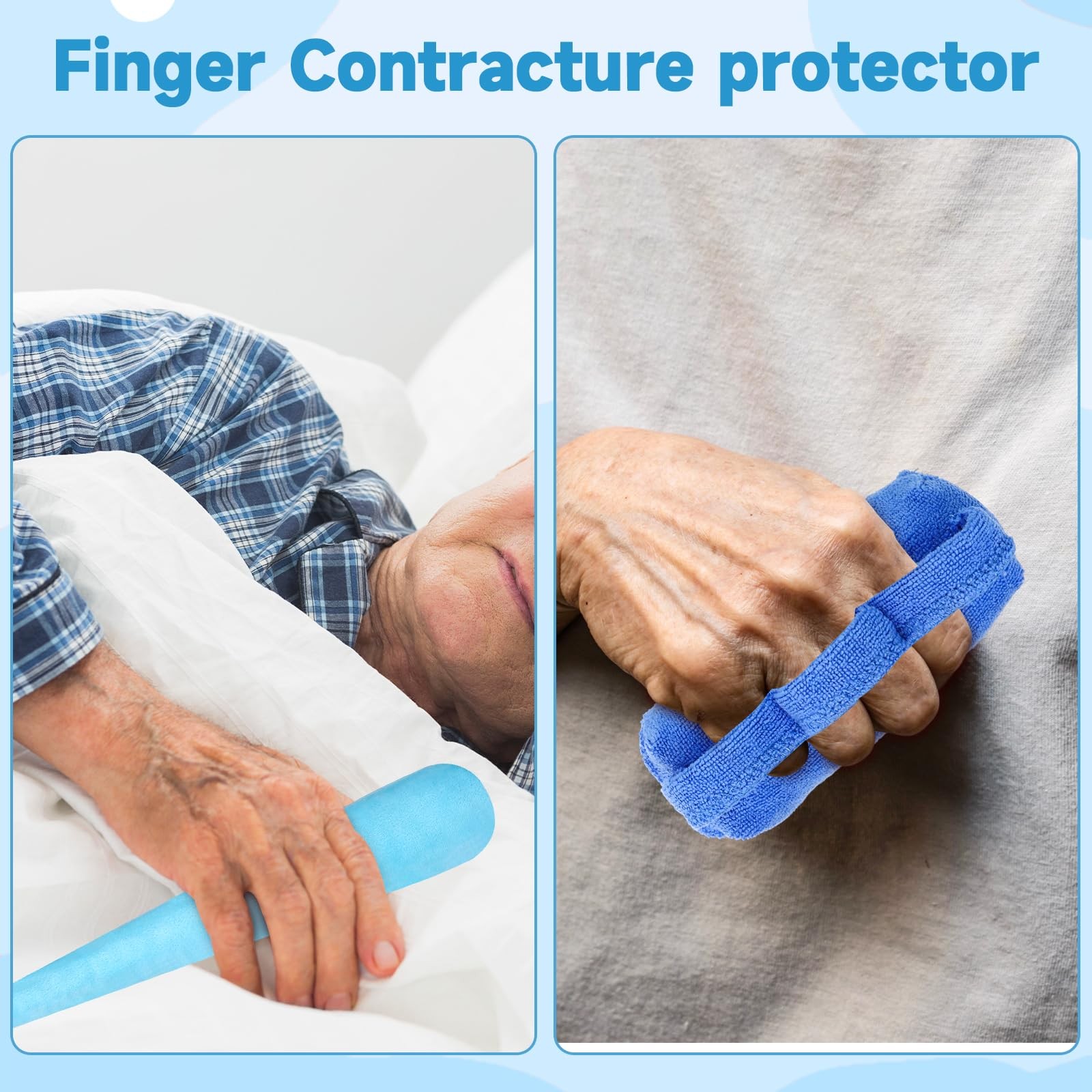 6 Pcs Palm Protector Hand Contracture Cushion With Elastic Band Finger Separator