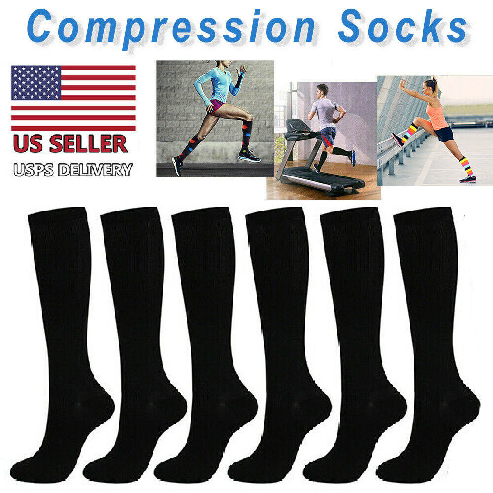 Lot Compression Socks for Women and Men Knee High Stocking Vein DVT 15-20 mmHg
