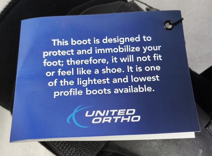 United Ortho Short Cam Walker Fracture Boot XS Black