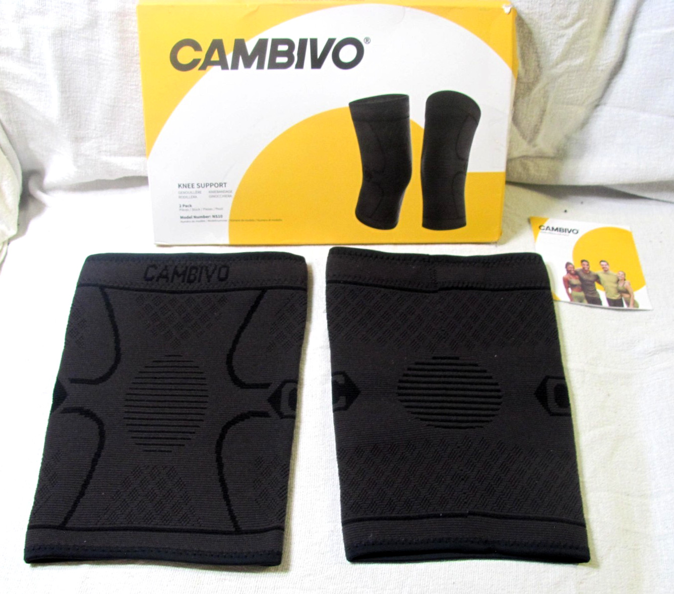 CAMBIVO 2 PackKnee Support Sleeve Brace , Compression Support NS10 Large “New”