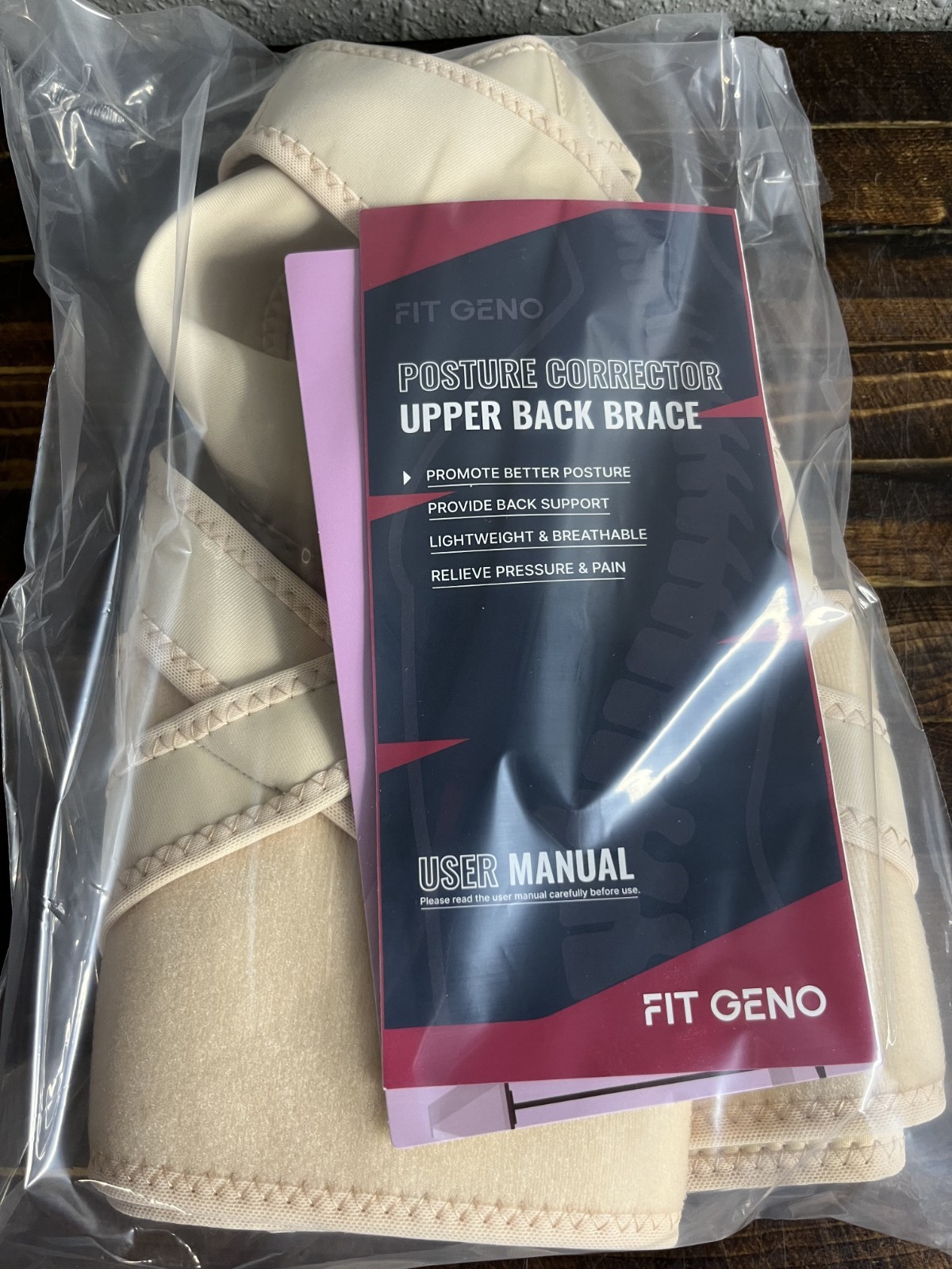 Fit Geno Posture Corrector Upper Back Brace Adjustable Back Support