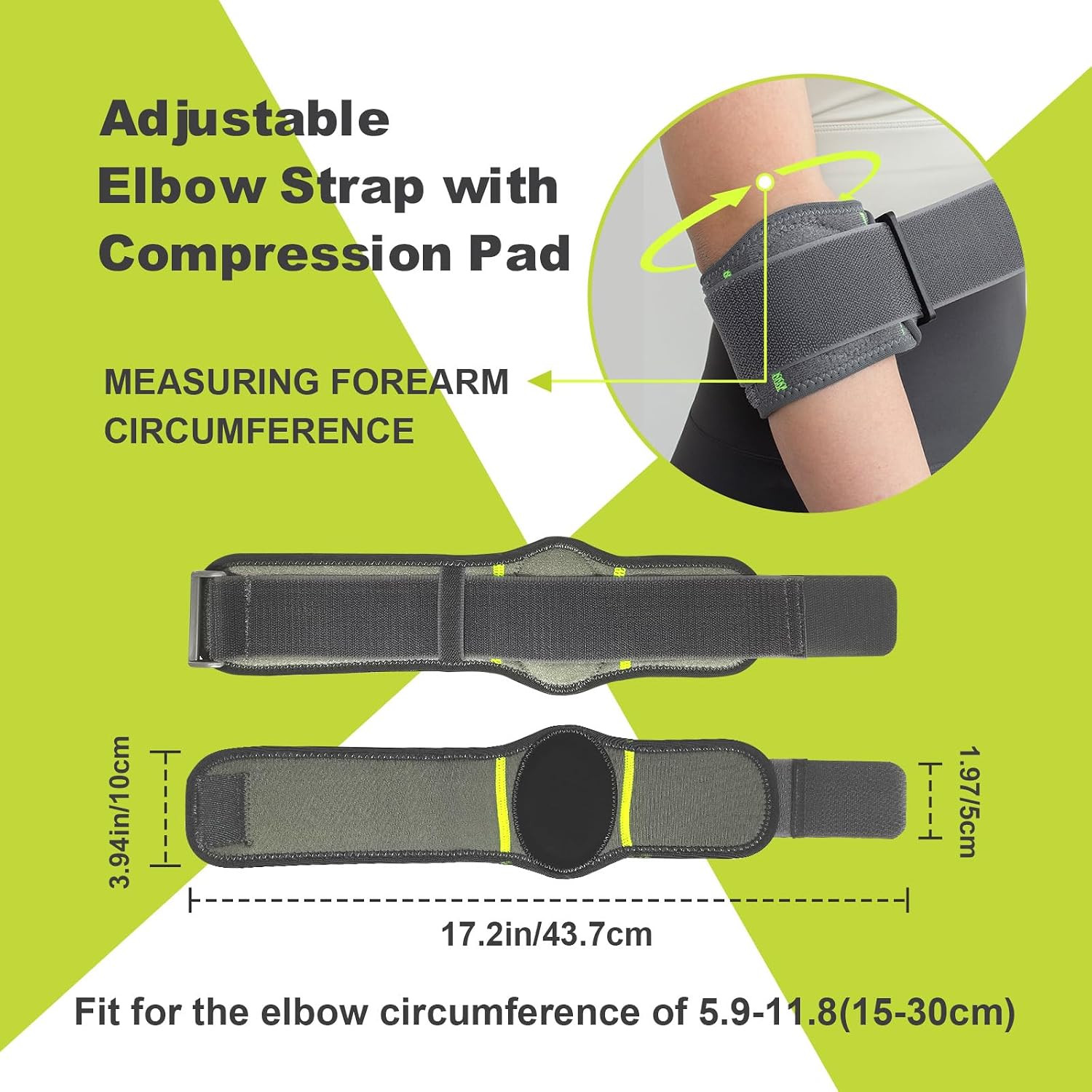 Adjustable Elbow Brace 2 Pack Tennis Elbow Brace for Women Men Golfers Elbow Sup