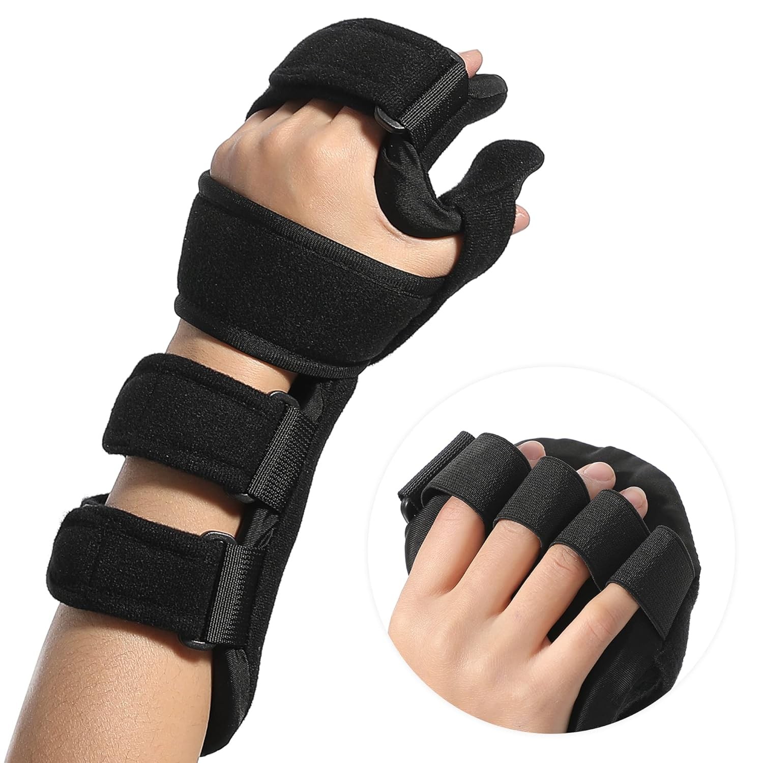 Stroke Resting Hand Splint – Night Immobilizer Wrist Finger Brace for Flexion Co