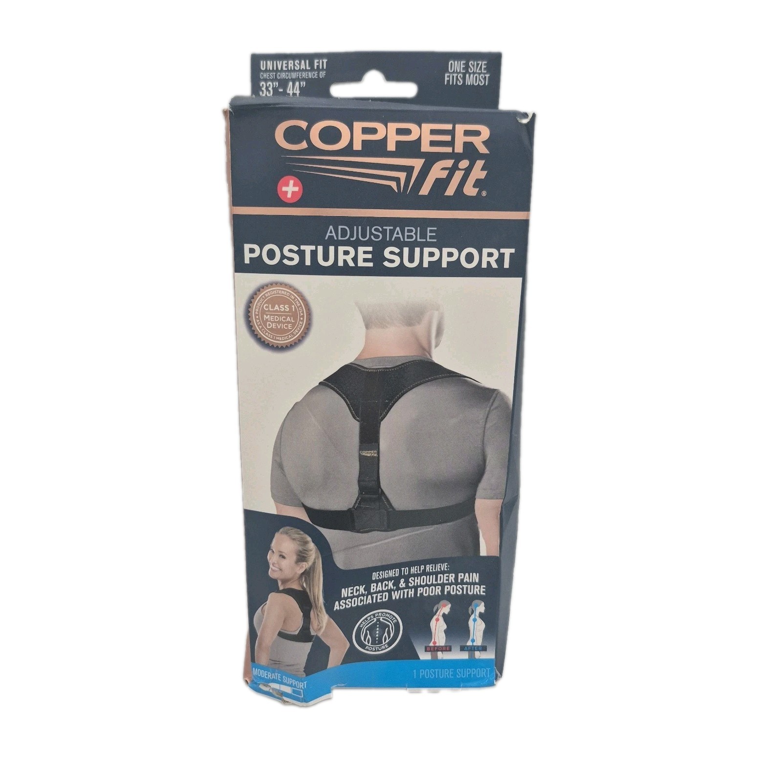 Adjustable Posture Support Chest 33″-44″ Wear Under Clothes Lightweight Openbox