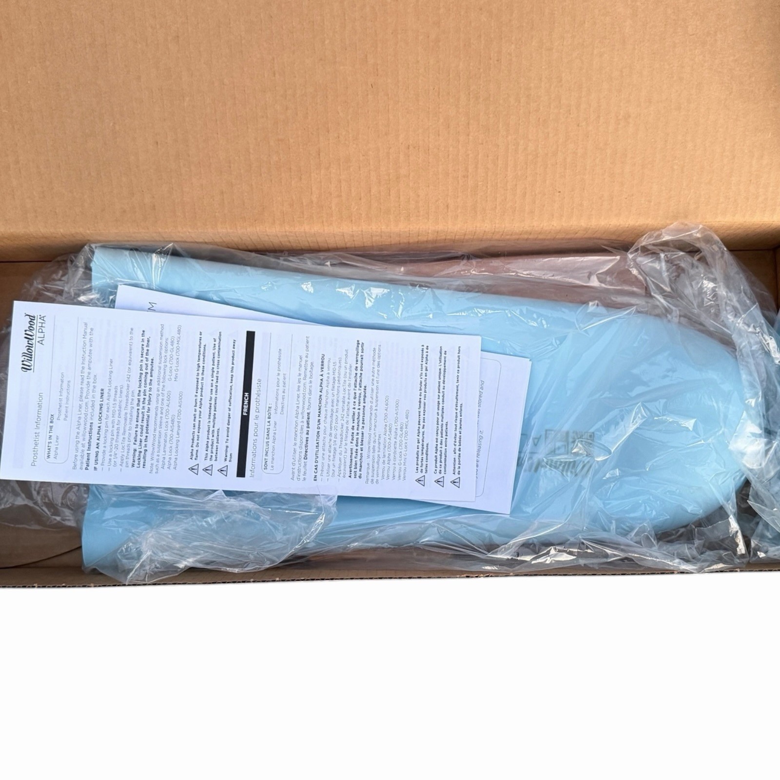 WillowWood Alpha SmartTemp Fabricless Liner 4.5mm w/ One Gel Sock Large Plus