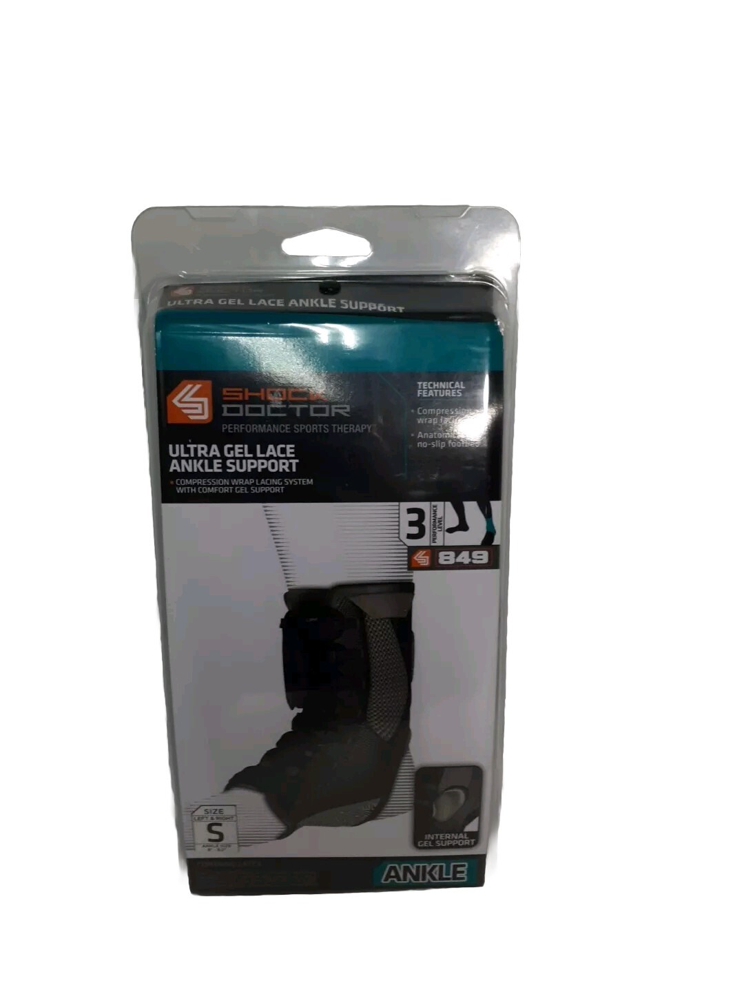 Shock Doctor Ultra Gel Lace Ankle Support – Black, Left & Right, SMALL, 8″-8.5″