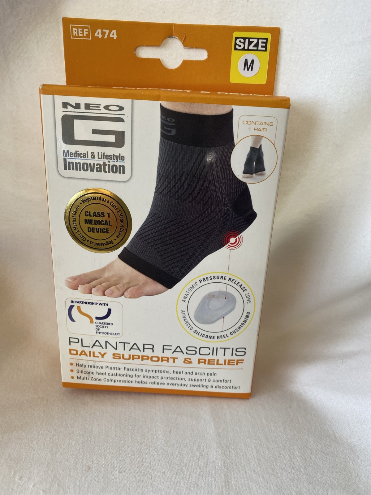Neo G Plantar Fasciitis Everyday Support -One Pair Sz M – Class 1 Medical Device