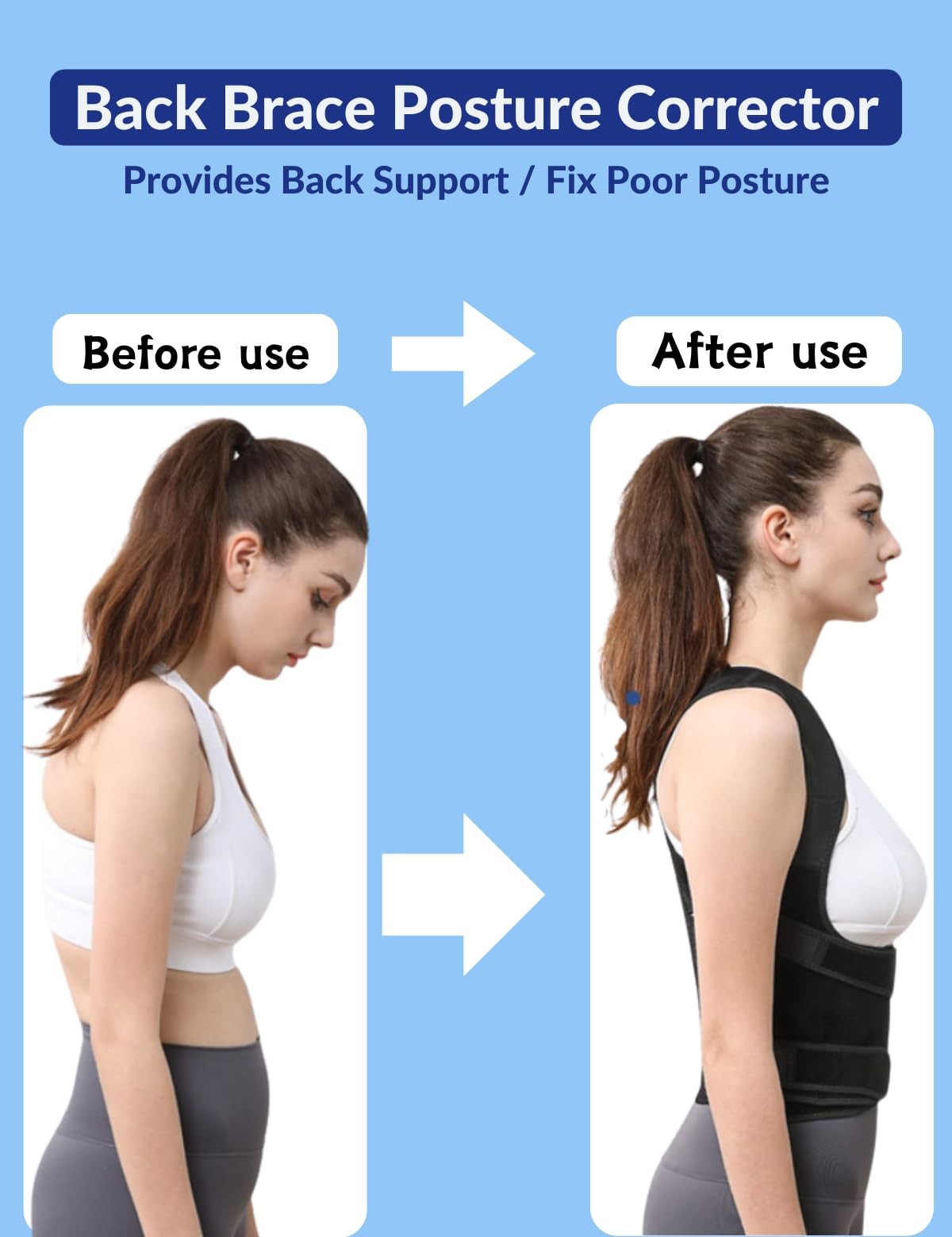 Back Brace Posture Corrector for Men & Women, Upgraded Full Large