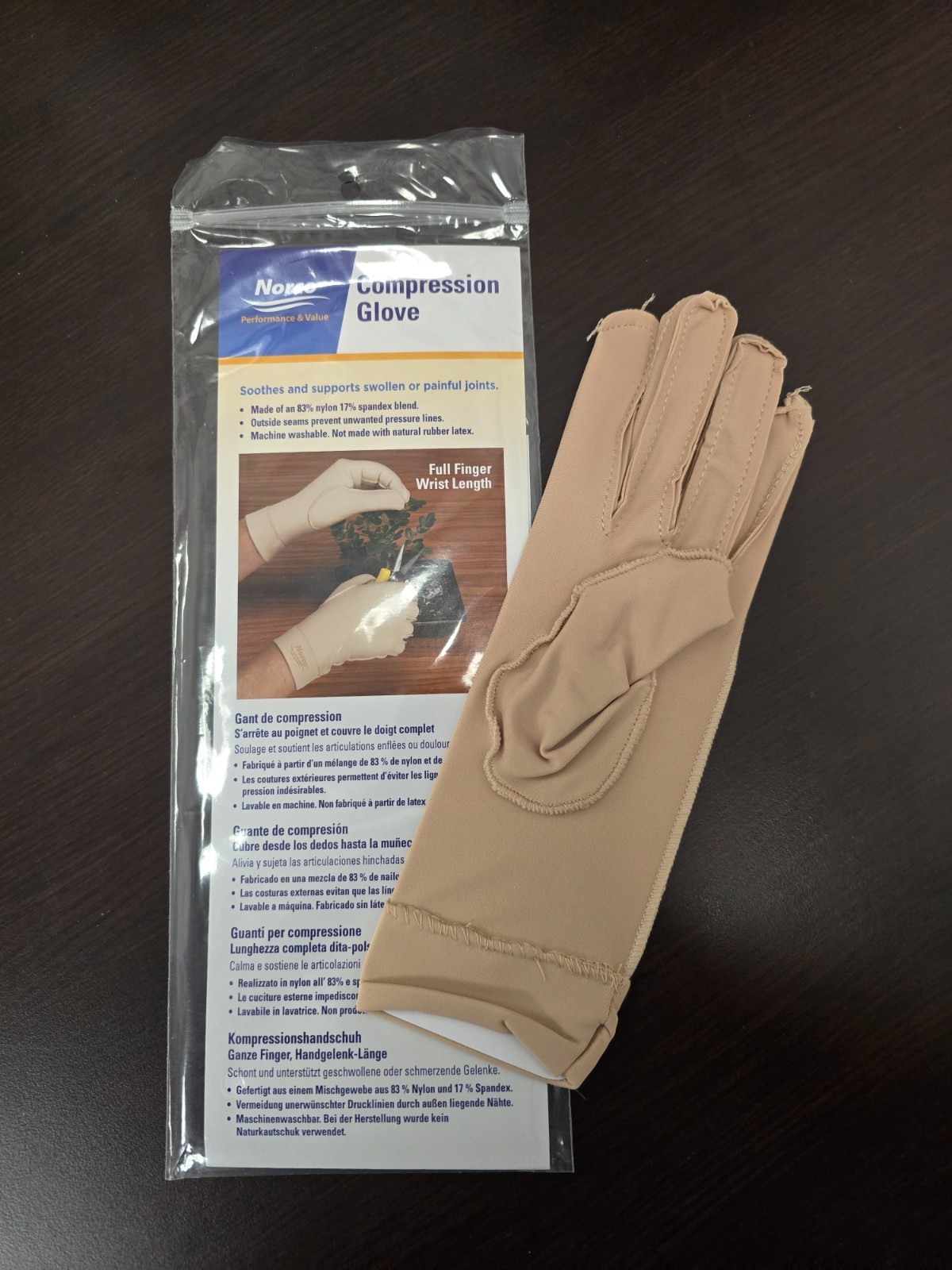 Norco Compression Glove – NEW Small LEFT Full Finger, Wrist Length