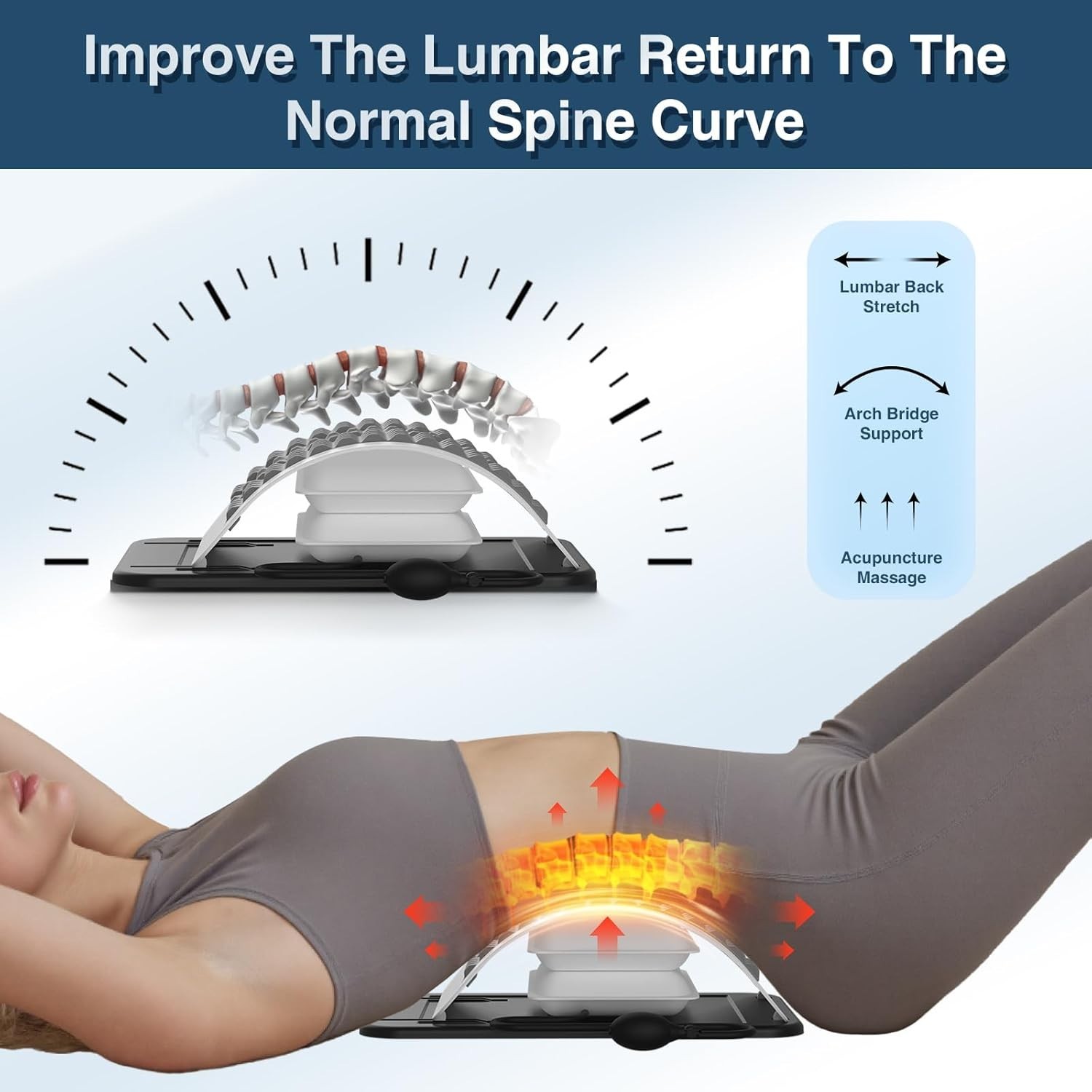 Back Stretcher for Lower Back Pain Relief,Adjustable Inversion Lumbar Tractio…