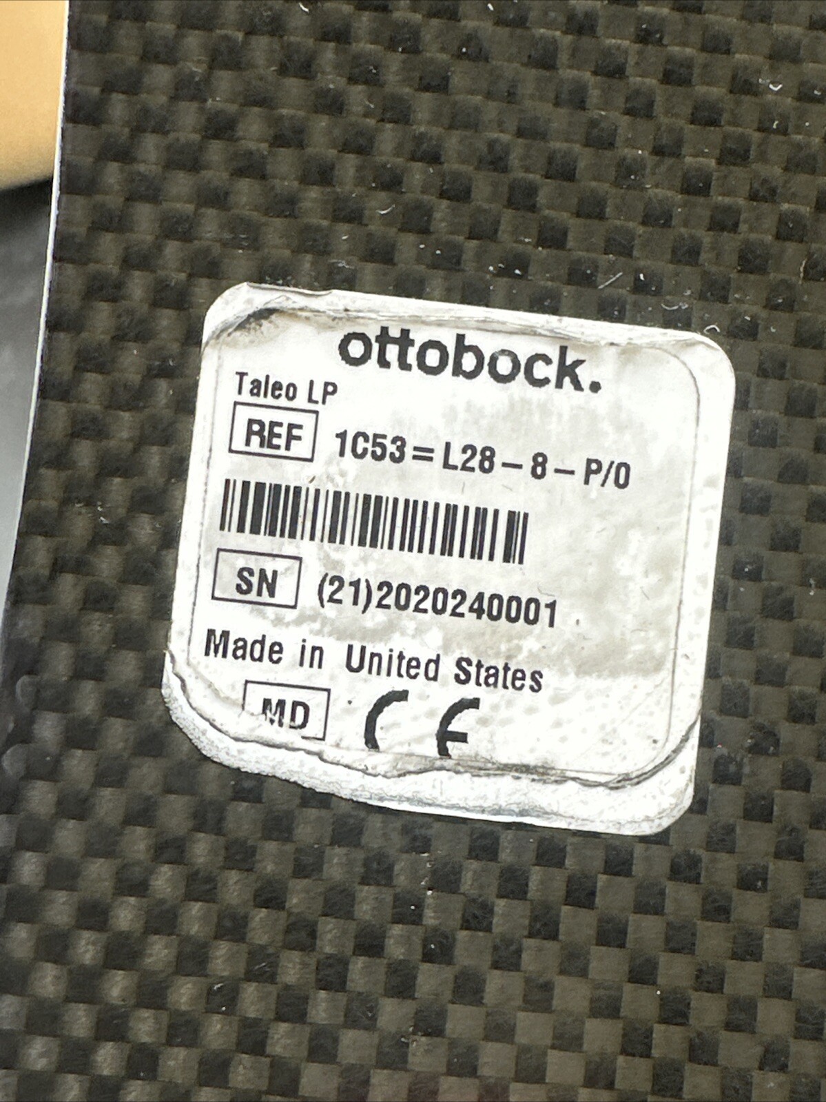 Ottobock Otto Bock Taleo LP 1C53 Prosthetic Foot. Size 28. Category 8. Left