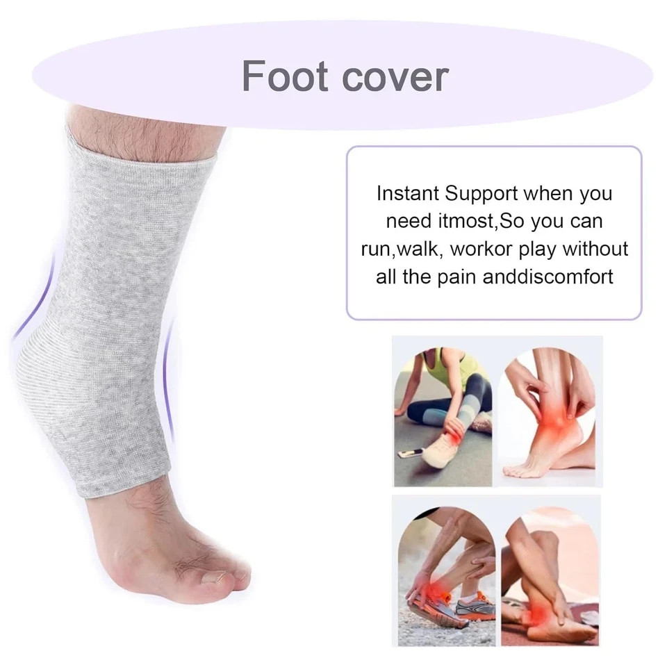 2 Pairs of One Compress Bamboo Foot Sleeves,Keep Warm Bamboo Ankle Socks Foot