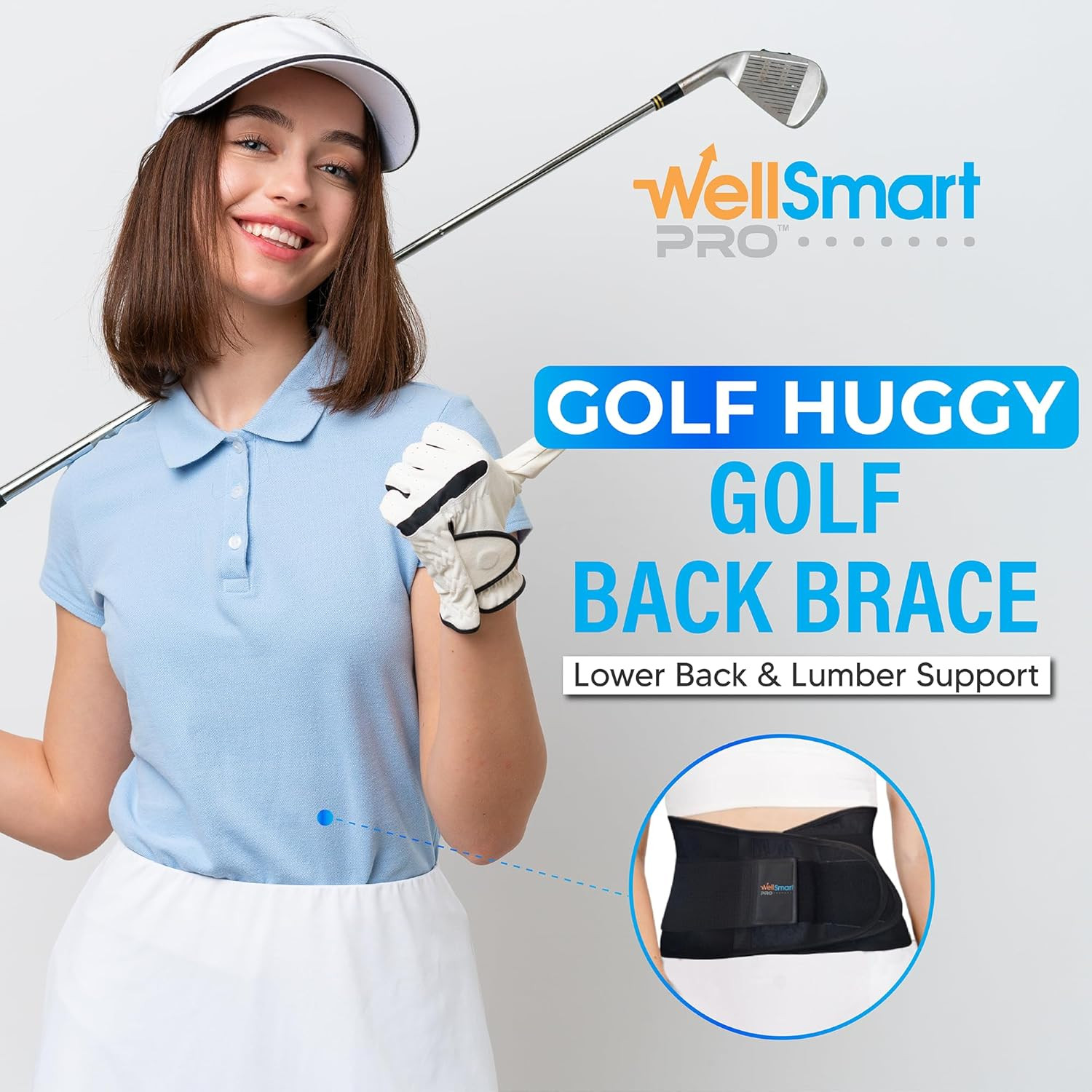 Golf Huggy Back Brace – Lower Back Support for Golf, Walking, Sports – Lightweig