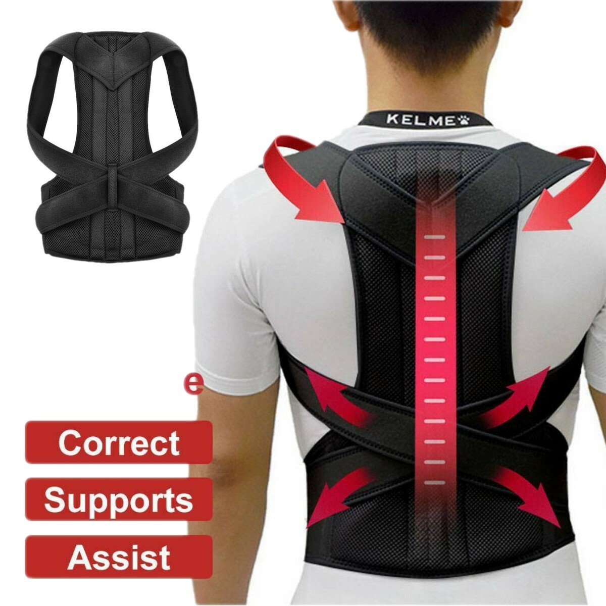Posture Corrector Back Brace Support Straightener for Spine Clavicle Shoulder
