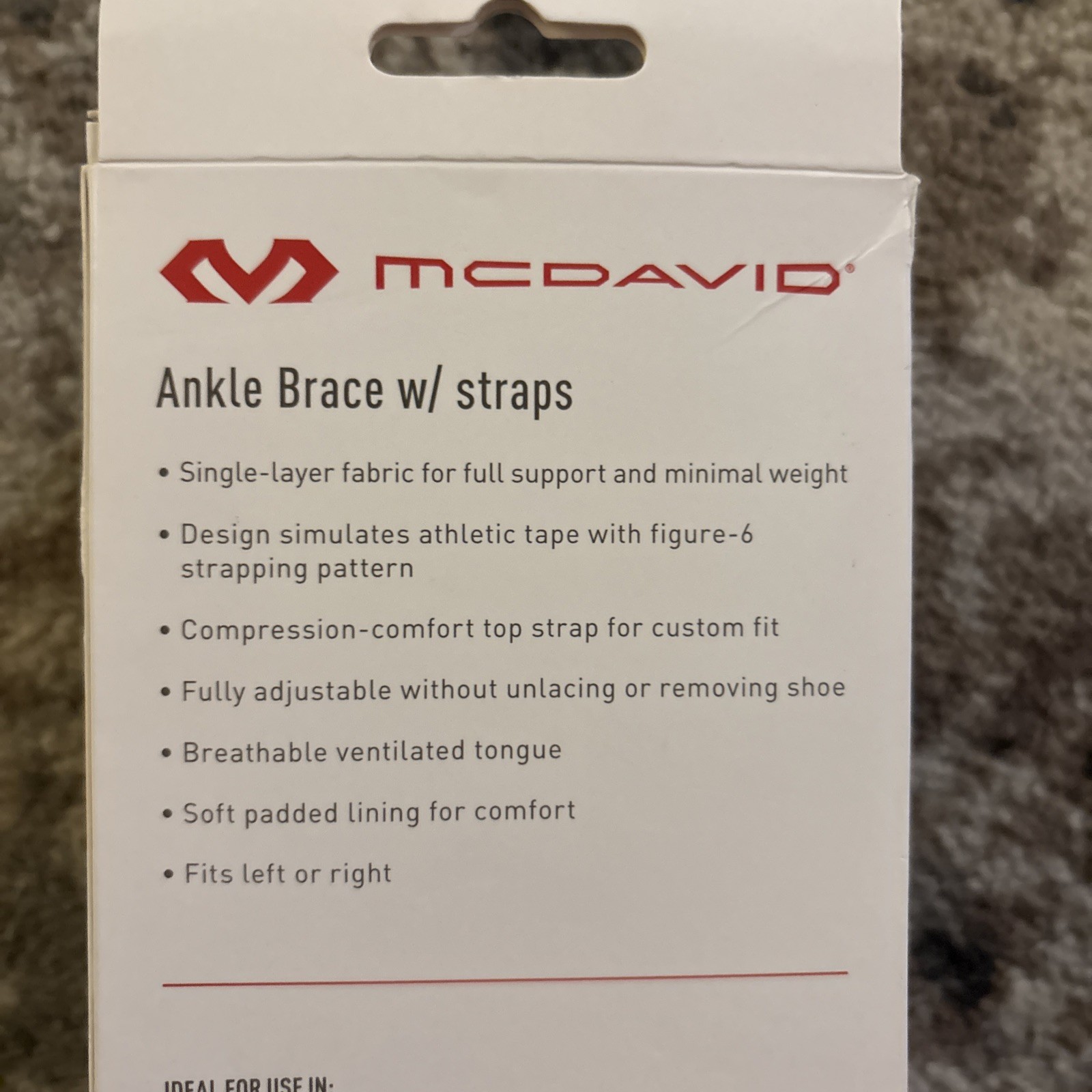 McDavid Sport Ankle Brace With Straps Size S Level Three Full Support